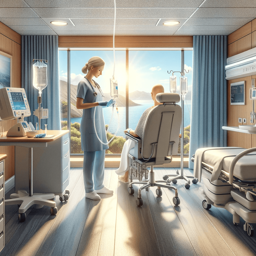 Patient erhält Chemotherapie